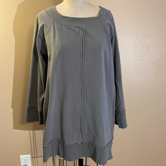 Soft Surroundings Sweaters - Soft surroundings high neck grey sweater with button detail